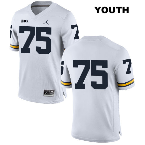 Youth NCAA Michigan Wolverines Jon Runyan #75 No Name White Jordan Brand Authentic Stitched Football College Jersey FW25U50LK